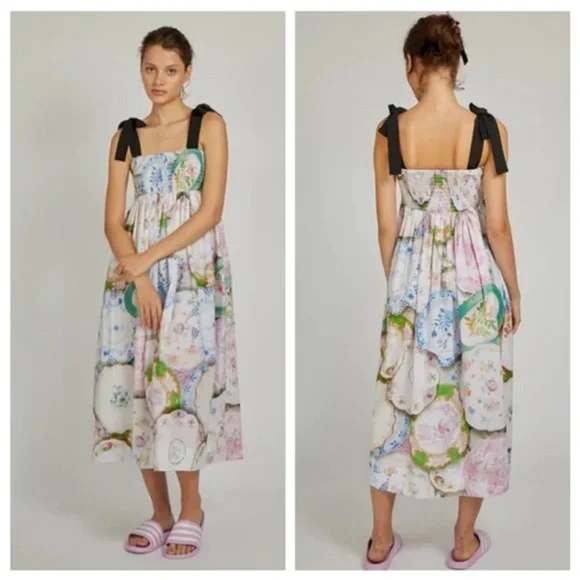 Rachel Antonoff Mindy China Plates Midi Dress - Picture 5 of 12